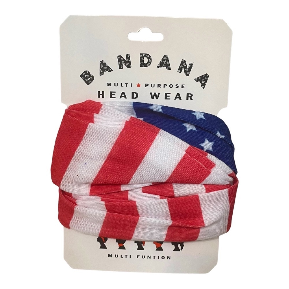 BANDANNA Women’s Multi Purpose Americana Headband Hair Wrap NWT